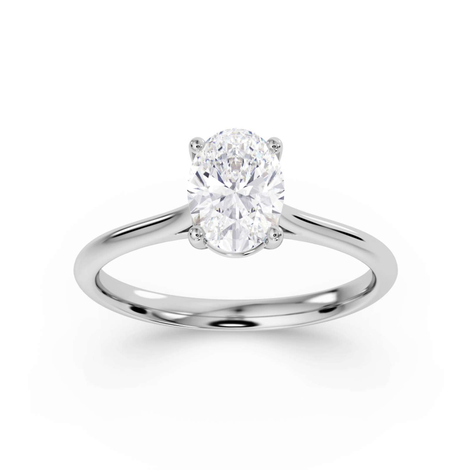Classic Oval Cut Solitaire Diamond Engagement Ring by Harrogate Jewellers, set in platinum with a brilliantly clear earth-mined diamond, Yorkshire bespoke jewellery.