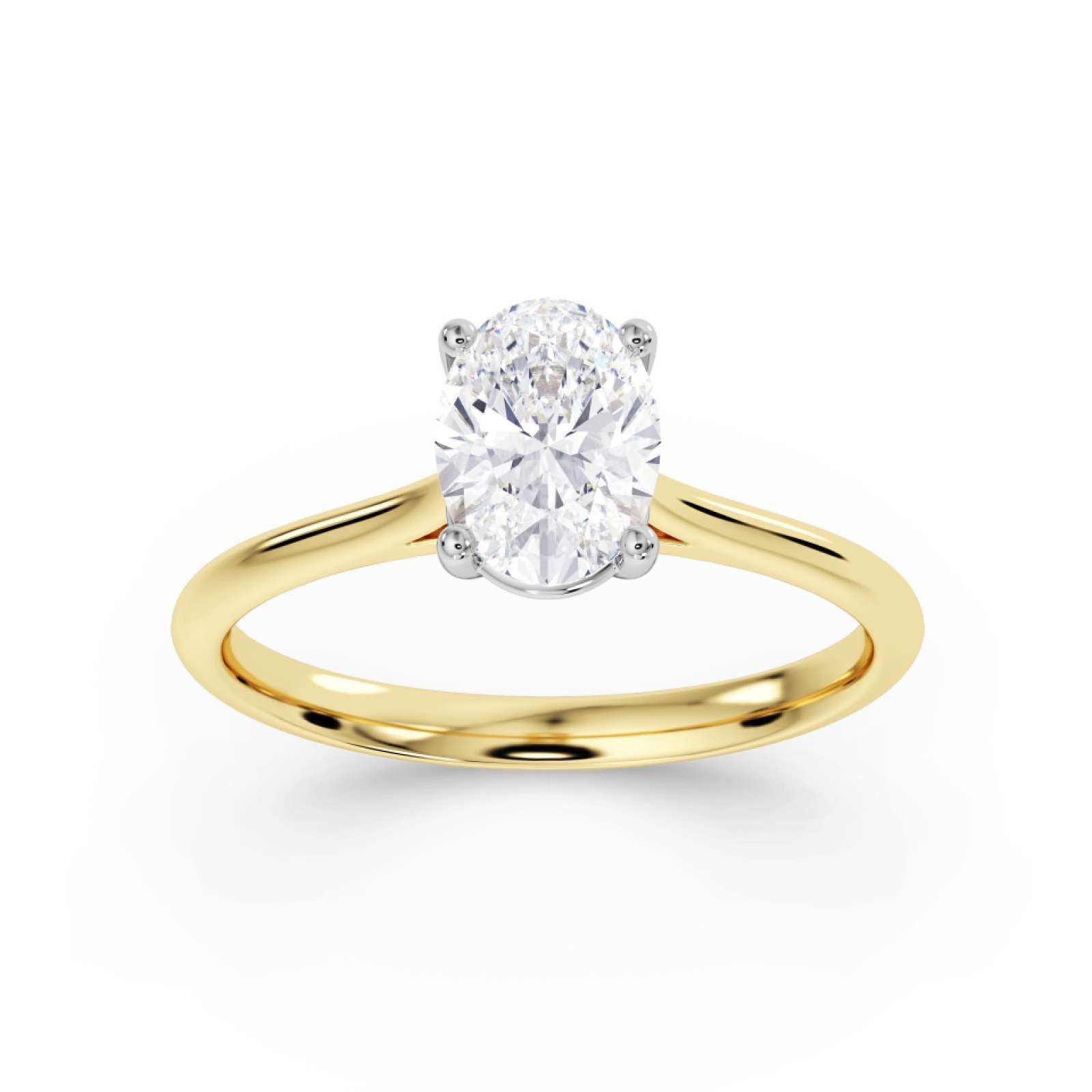 Classic Oval Cut Solitaire Diamond Engagement Ring by Harrogate Jewellers, showcasing a radiant laboratory grown diamond set in white gold. Bespoke jewellery from Yorkshire.