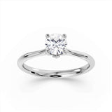 Harrogate Jewellers lab-grown brilliant cut diamond ring, a classic round engagement ring with a hidden diamond, bespoke jewellery from Yorkshire.