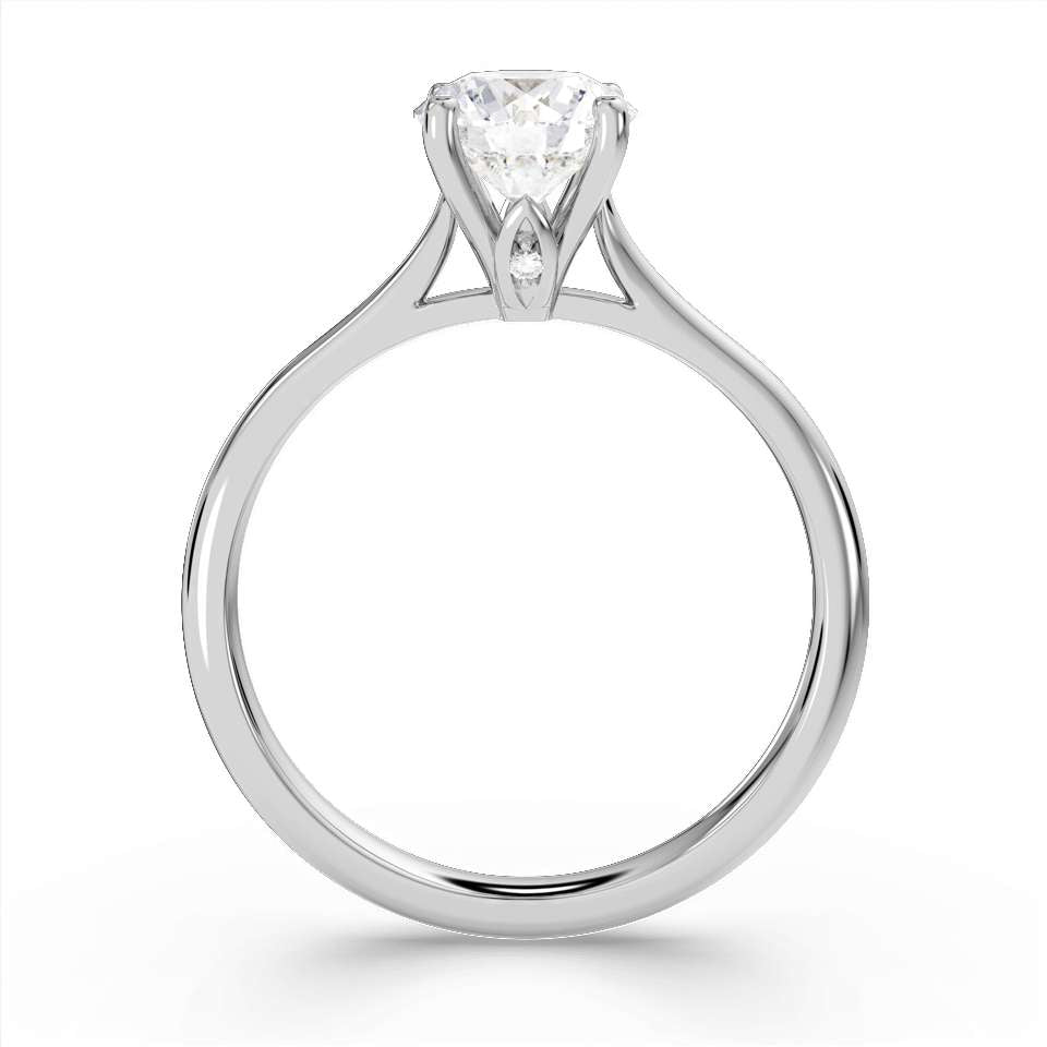 Signature Hidden Diamond Solitaire Engagement Ring by Harrogate Jewellers, a platinum band with brilliant cut centre diamond, bespoke jewellery in Harrogate, Yorkshire.