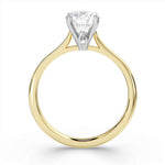 Signature Hidden Diamond Solitaire Engagement Ring from Harrogate Jewellers, showcasing a brilliant round cut earth mined diamond on a platinum band, bespoke jewellery in Harrogate, Yorkshire.