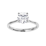Harrogate Jewellers Signature Hidden Diamond Solitaire Engagement Ring, showcasing a brilliant cut, Earth Mined Diamond, set in platinum on a minimalist band, bespoke jewellery in Harrogate, Yorkshire.