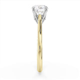 Harrogate Jewellers Signature Hidden Diamond Solitaire Engagement Ring, featuring a large round, earth mined diamond in a platinum band, surrounded by smaller diamonds, bespoke jewellery from Yorkshire.