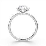 Harrogate Jewellers Round Brilliant Cut Solitaire Diamond Set Collar Engagement Ring in platinum, showcasing a central laboratory grown diamond, hand-selected for its clarity and colour, nestled in a sleek band, bespoke jewellery from Yorkshire.