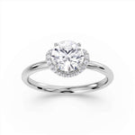 Round Brilliant Cut Solitaire Diamond Set Collar Engagement Ring by Harrogate Jewellers, featuring a hand-selected earth mined diamond, set in platinum. Ideal bespoke jewellery choice in Yorkshire.