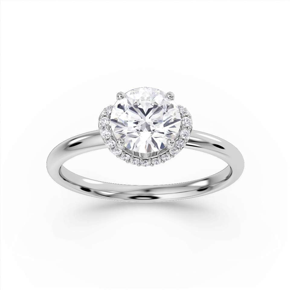 Round Brilliant Cut Solitaire Diamond Set Collar Engagement Ring by Harrogate Jewellers, featuring a hand-selected earth mined diamond, set in platinum. Ideal bespoke jewellery choice in Yorkshire.