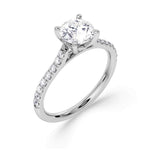 Tapered claw set round brilliant cut diamond engagement ring 1.00ct from Harrogate Jewellers, showcasing earth mined diamonds in a platinum band, bespoke jewellery in Harrogate, Yorkshire.