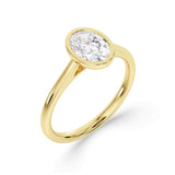 Lab-Grown Oval Cut Diamond Bezel Rub-Over Set Engagement Ring | The Elara Ring