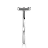 Lab-Grown Emerald Cut Diamond Bezel Rub-Over Set Engagement Ring | The Vivienne Ring