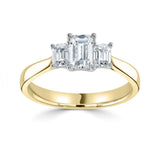 Emerald Cut Diamond Trilogy Ring 1.00ct from Harrogate Jewellers, Yorkshire's bespoke jewellery provider, featuring three lab-grown diamonds on a gold band.