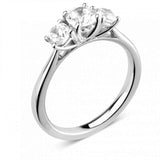 Round Brilliant Cut Diamond Trilogy Ring 1.00ct by Harrogate Jewellers, a bespoke piece of Yorkshire jewellery featuring a large central diamond with two smaller lab grown diamonds on the sides.
