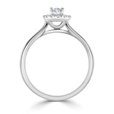 Oval Cut Claw Set Diamond Halo Engagement Ring from Harrogate Jewellers, a bespoke piece perfect for weddings in Yorkshire, made with lab-grown diamonds.