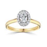 Oval Cut Claw Set Diamond Halo Engagement Ring by Harrogate Jewellers, bespoke lab-grown diamond rings in Harrogate Yorkshire