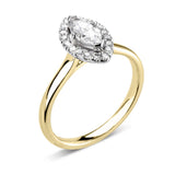 Marquise Cut Claw Set Diamond Halo Engagement Ring by Harrogate Jewellers, showcasing bespoke Yorkshire craftsmanship. Ideal for lab grown diamond wedding rings seekers.