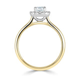 Cushion Cut Claw Set Diamond Halo Engagement Ring from Harrogate Jewellers, featuring lab grown diamonds, bespoke jewellery in Harrogate Yorkshire, ideal for weddings.