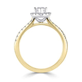 Marquise Cut Diamond Halo Shoulder Set Engagement Ring by Harrogate Jewellers, a bespoke piece of jewellery from Yorkshire, made with lab grown diamonds.