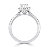 Lab-Grown Marquise Cut Diamond Halo Engagement Ring Diamond Set Shoulders | The Dahlia Ring