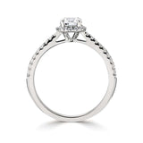 Harrogate Jewellers Round Brilliant Cut Diamond Halo Engagement Ring, a bespoke jewellery piece, lab-grown diamond set in wedding ring, Yorkshire crafted.