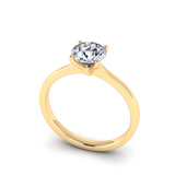 Harrogate Jewellers' BELLA Lab-Grown Classic Round Brilliant Cut Solitaire Ring featuring a gold band and a large diamond, perfect for bespoke Yorkshire weddings.