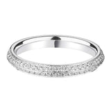 Ladies Platinum Pave Diamond Double Row Wedding Ring