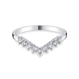 Harrogate Jewellers' Platinum Claw Set Diamond Wishbone Ring, lab grown diamonds, perfect for engagement or wedding, bespoke jewellery in Harrogate Yorkshire.